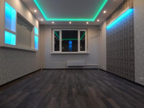 Симпатичный ремонт в спальной комнате.