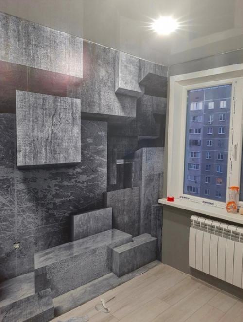 Отлично оформили квартиру с использованием уникальных 3D обоев. 01