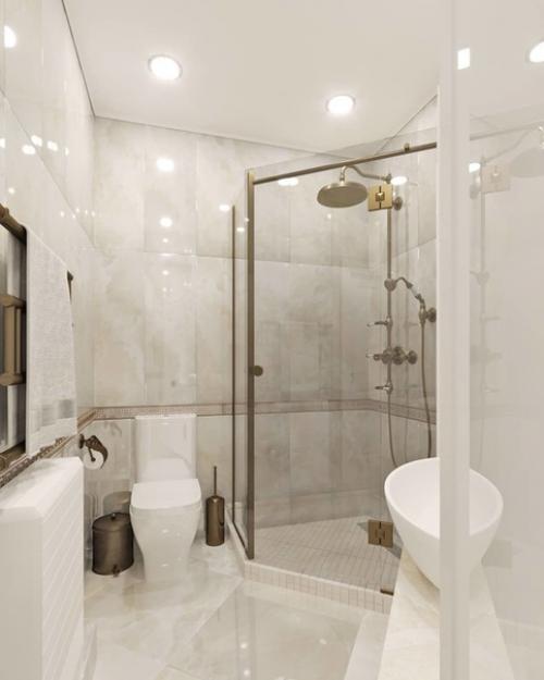 Ванная комната в светлых тонах. 01