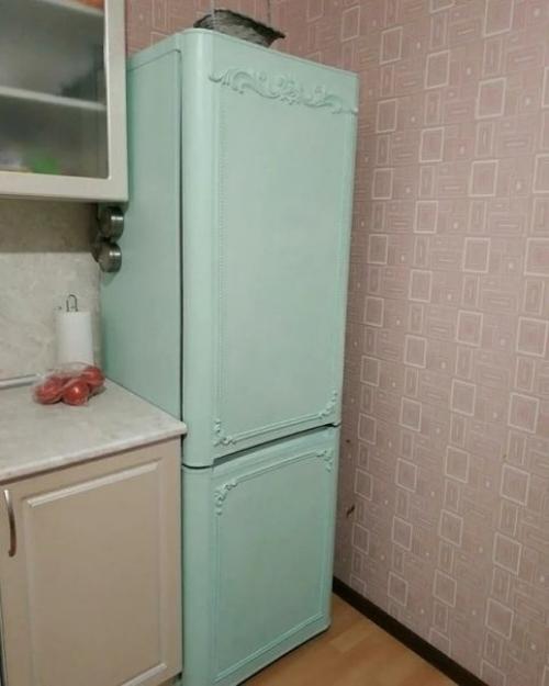 Увидела у вас идею для обновления холодильника, и решила тоже сделать, но на свой лад. 02