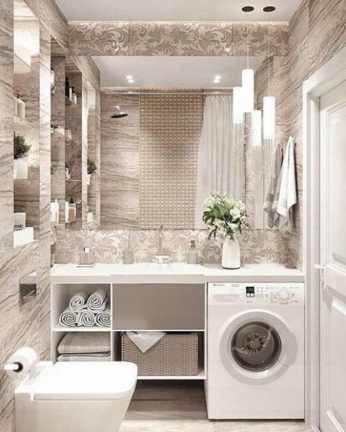 Как можно разместить стиральную машину в ванной комнате.