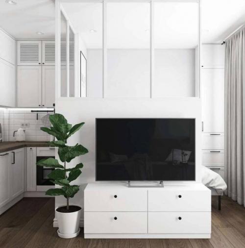 В квартире просторно и светло, акценты зеленого цвета добавляют ей уют и свежесть. 01