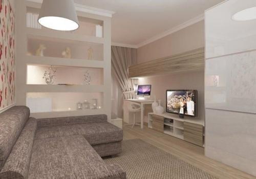 Показываем какое решение мы применили в своей квартире, это разделили комнату на две части. 03