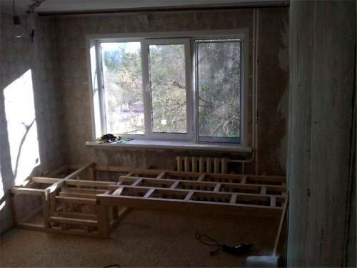 Кухня на даче.  До и после. 02