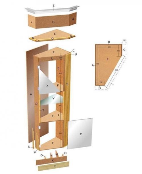 Хочу вам продемонстрировать мой угловой шкафчик, который собирал самостоятельно. 07