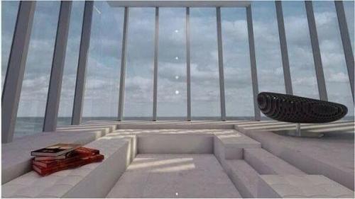 Дом приделанный к краю обрыва скалы над морем. 03