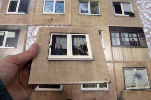 Плитка в виде панельного дома. 01