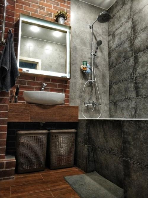 Наш санузел в стилистике лофт. 02