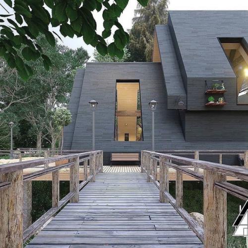 Загородный домик в стиле эко, посреди природы. 04