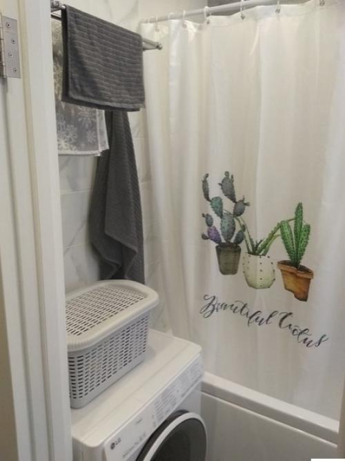 Мои туалет с ванной, которые оформили в серых цветах. 05