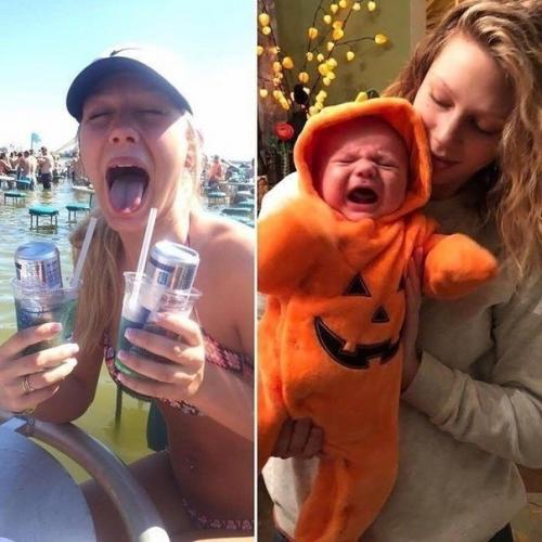 Наглядно как изменилась жизнь молодых людей после появления детей. 03