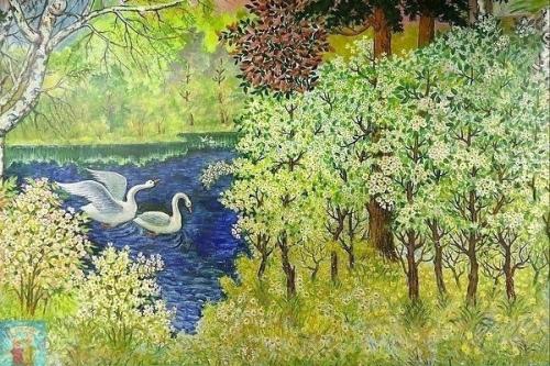 Школьный сторож из Екатеринбурга, которому на секундочку 90 лет, украсил стены школы сказочными картинами. 04