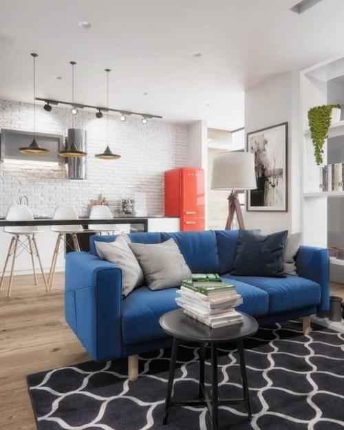 Однокомнатная квартира с яркими акцентами, 43, 5 кв. 06