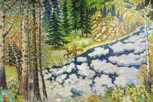 Школьный сторож из Екатеринбурга, которому на секундочку 90 лет, украсил стены школы сказочными картинами. 05