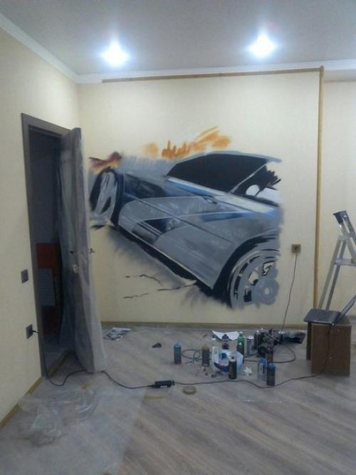 Роспись стены в комнате ребенка (10 лет! 02