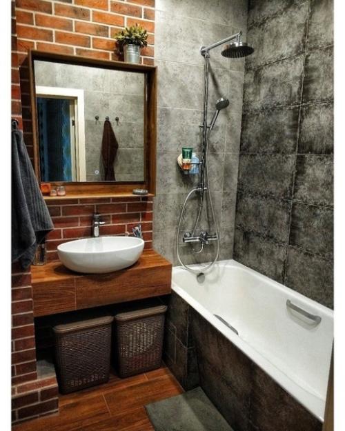 Оформили свою ванную комнату в стиле лофт.
