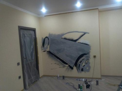 Роспись стены в комнате ребенка (10 лет! 01