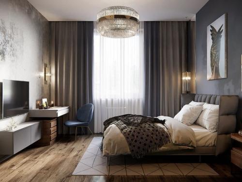 Шикарное оформление спальни. 01