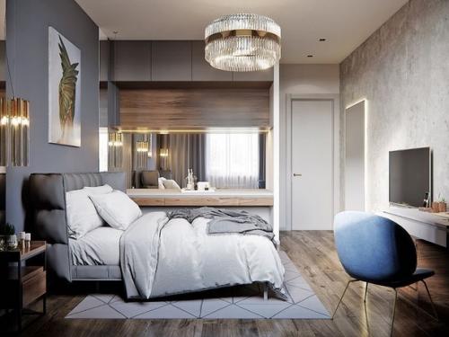 Шикарное оформление спальни.