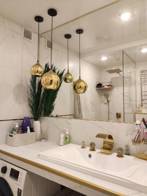 Сделали дизайнерский ремонт в санузле, собственно видите сами.