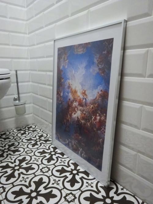 Сочетание дерева и керамической плитки в интерьере нашего санузла. 09