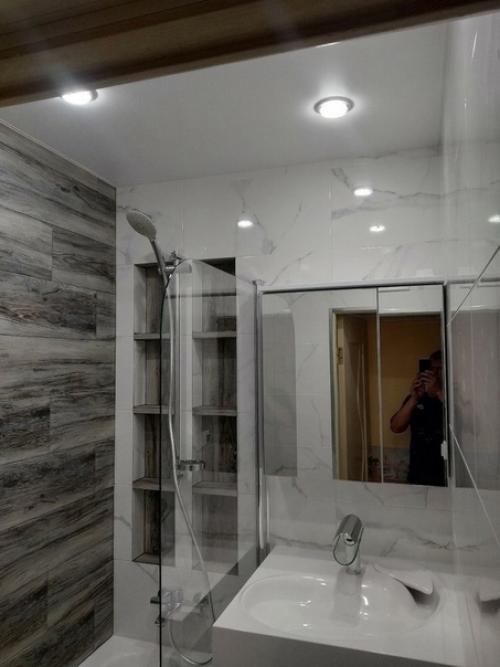 Моя ванная комната в древесно мраморных тонах. 07