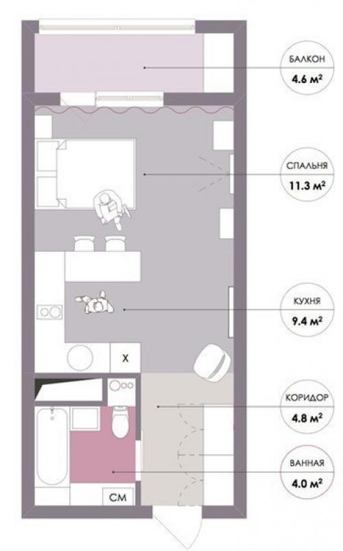 Дизайн - проект интерьера студии. 08