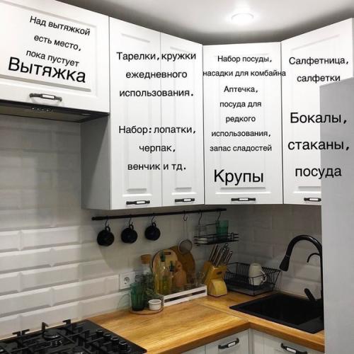 Интересная идея.  Вместе с ремонтом прилагает описание каждого кухонного шкафчика. 02