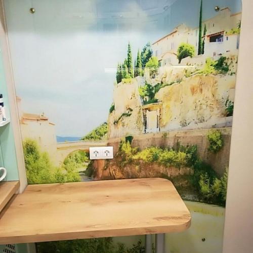 Моя кухня с применением мятных цветов и натурального дерева. 02