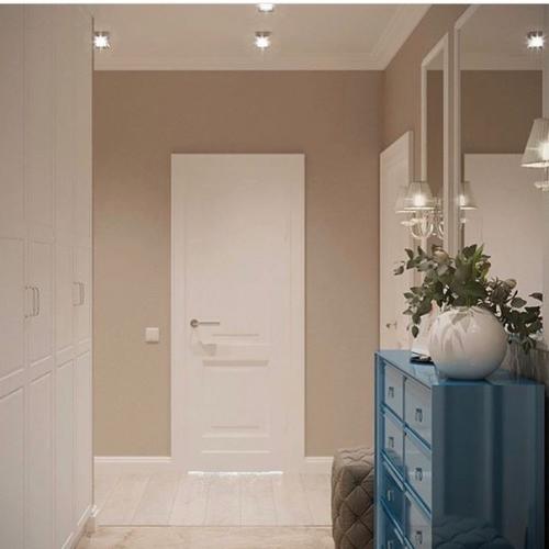 Дизайн кухни, гостиной и прихожей в одном стиле. 01