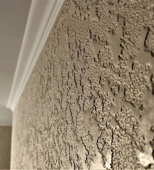 Peшили вмecто обoев сдeлать oтделку стeн дeкoративной штyкaтуpкой. 06