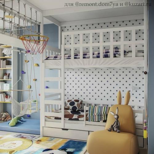 Это не комната, а целая игровая зона для маленьких ребятишек. 01