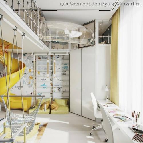 Это не комната, а целая игровая зона для маленьких ребятишек. 02