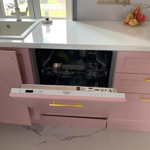 Моя кухня.  Цель была сделать ее максимально уютной и теплой, для этого выбрали розовую цветовую гамму. 03