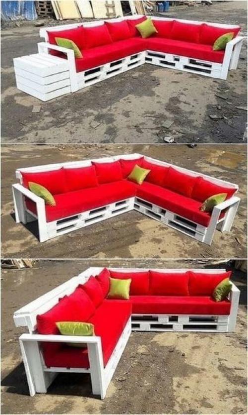 Несколько вариантов садовой мебели из обычных строительных поддонов. 01