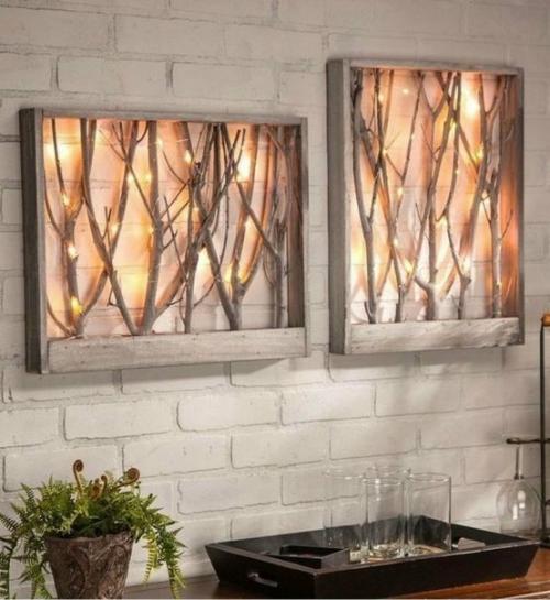 Несколько Идей использования веток деревьев в интерьере дома.