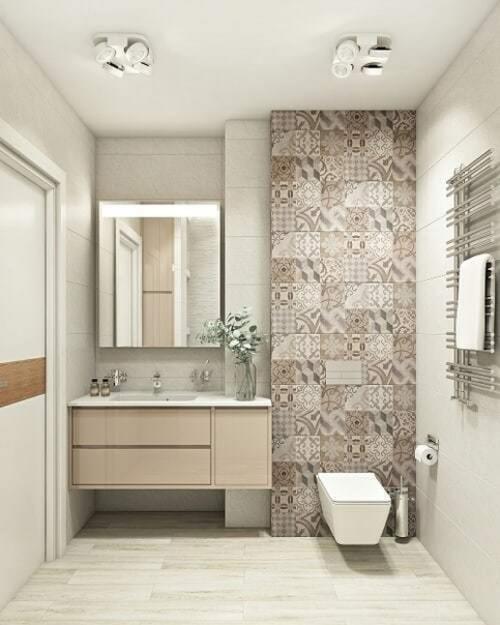 Вариант совмещенного санузла в светлых тонах. 01