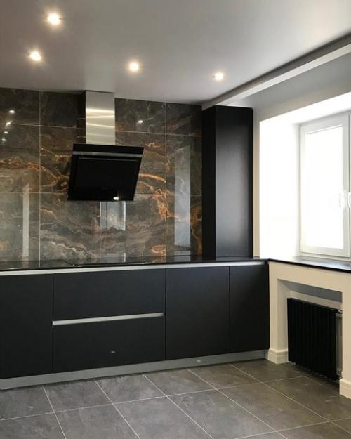 Наша кухня.  Долго решались на счет фартука, боялись, что может не вписаться. 01