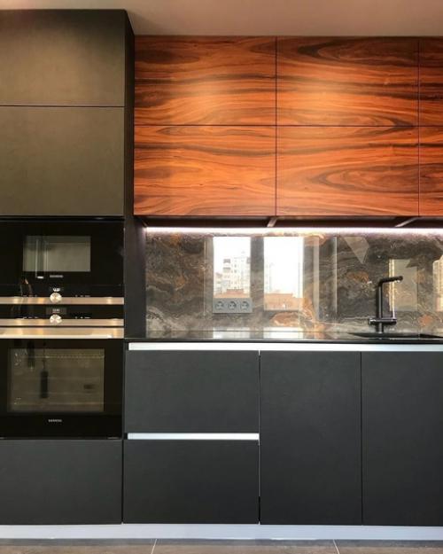 Наша кухня.  Долго решались на счет фартука, боялись, что может не вписаться. 05