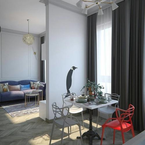 Зонирование в однокомнатной квартиры. 04