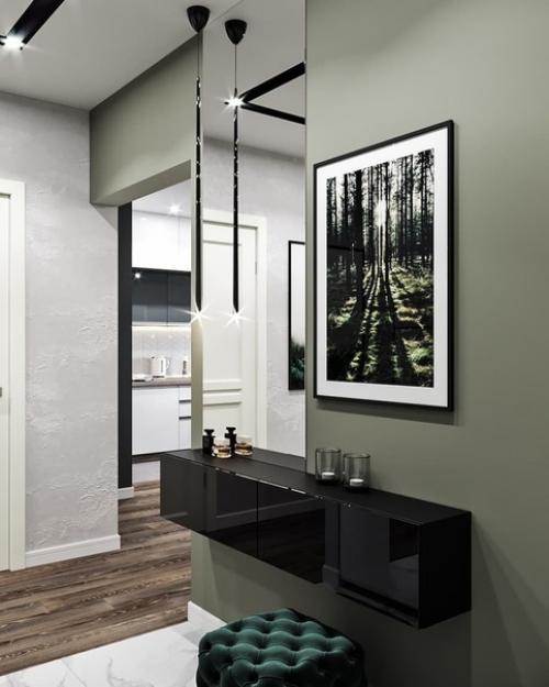 Кухня - гостиная и прихожая из одного дизайн - проекта.