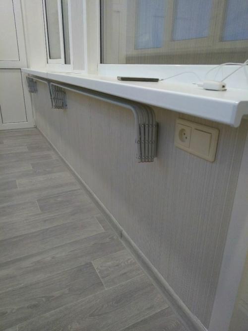 Лоджия готова!  Муж установил стеклопакет, утеплил и сделал теплый пол для комфорта. 08