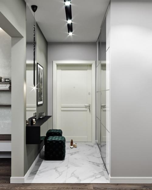 Кухня - гостиная и прихожая из одного дизайн - проекта. 01