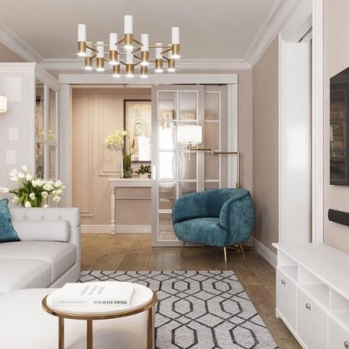 Эта однокомнатная квартира прекрасно сочетает в себе светлый, приятный дизайн с удобством. 02