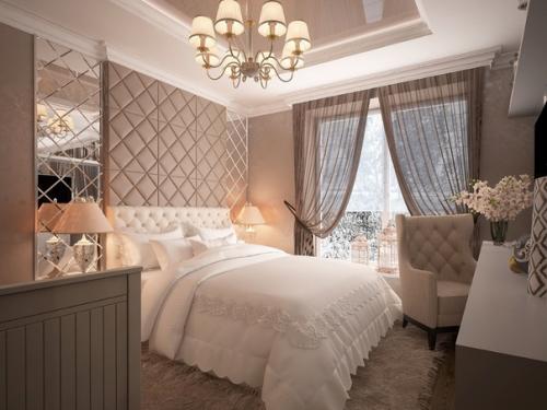 Дизайн - проект интерьера спальни.