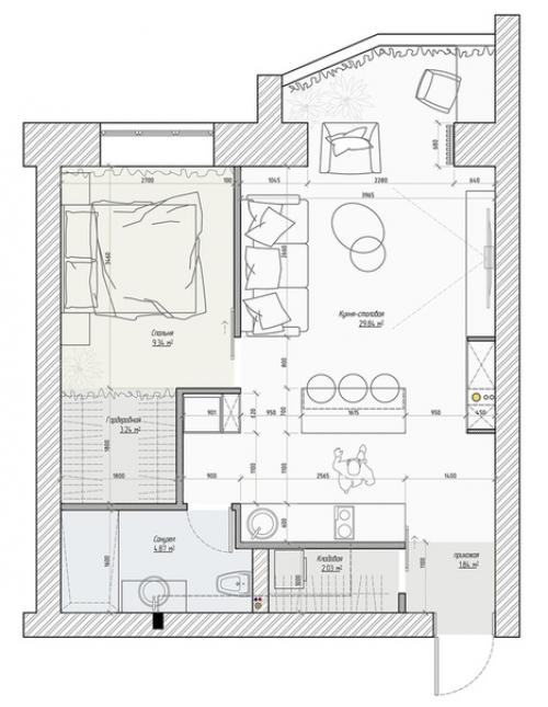 Квартира площадью 50 кв. 09