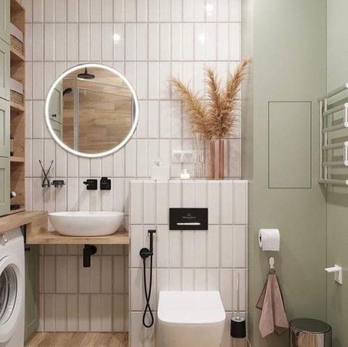 Современный санузел своим благоустроенным внешним Видом привлекает. 01