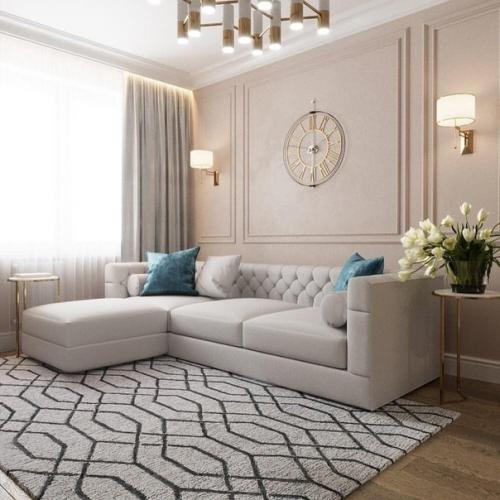 Эта однокомнатная квартира прекрасно сочетает в себе светлый, приятный дизайн с удобством.