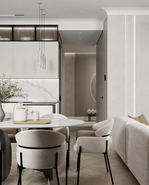 Эта кухня - гостиная занимает 27 м 2. 01