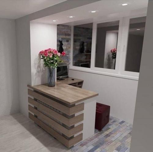 Прекрасный пример того, как можно объединить комнату с лоджией.